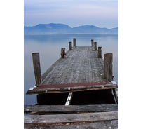Фотообои Студия фотообоев Причал в утреннем тумане, 200x270 см, 2 полотна 1214688