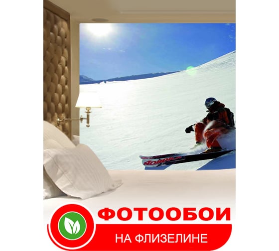 Фотообои Студия фотообоев Лыжник на склоне, 200x270 см, 2 полотна 1200830