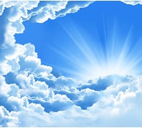 Фотообои Студия фотообоев Лучи солнца в облаках, 300x270 см, 3 полотна 1305811