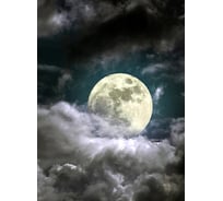 Фотообои Студия фотообоев Луна в облаках, 200x270 см, 2 полотна 1205823