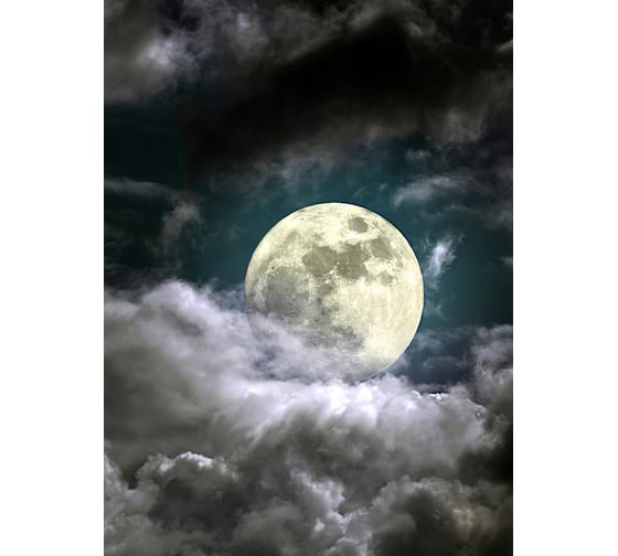 Фотообои Студия фотообоев Луна в облаках, 200x270 см, 2 полотна 1205823