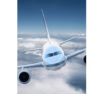 Фотообои Студия фотообоев Летящий над облаками самолет, 200x270 см, 2 полотна 1205674