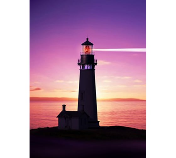 Фотообои Студия фотообоев Маяк на фоне вечернего неба, 200x270 см, 2 полотна 1203067