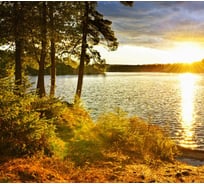 Фотообои Студия фотообоев Летний вечер над озером, 300x270 см, 3 полотна 1303921