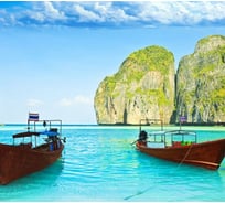 Фотообои Студия фотообоев Лодки у берега, 300x270 см, 3 полотна 1302847