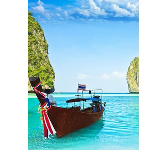 Фотообои Студия фотообоев Лодки у берега, 200x270 см, 2 полотна 1202847 1