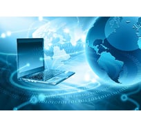 Фотообои Студия фотообоев Земля и компьютер, 400x270 см, 4 полотна 1416562