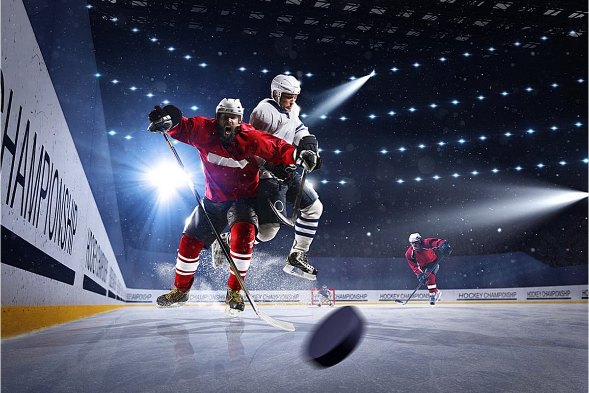 Фотообои Студия фотообоев Хоккей на льду, 400x270 см, 4 полотна 1409691 -  выгодная цена, отзывы, характеристики, фото - купить в Москве и РФ