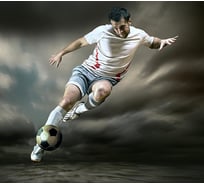 Фотообои Студия фотообоев Удар по мячу, 300x270 см, 3 полотна 1309628