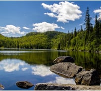 Фотообои Студия фотообоев Горное озеро, 300x270 см, 3 полотна 1303990