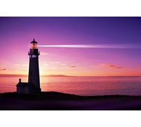 Фотообои Студия фотообоев Маяк на фоне вечернего неба, 400x270 см, 4 полотна 1403067