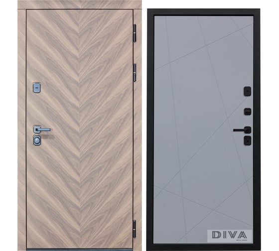 Дверь DIVA 98 (2050x960 мм; правая; орех шоколадный - Д11 Силк Маус) УТ-00075861