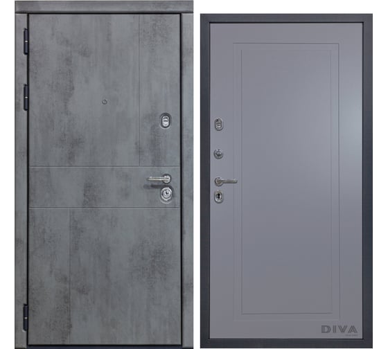 Дверь DIVA 48 (2050x860 мм; левая; бетон темный - Н10 Силк Маус) УТ-00075170 1