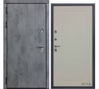 Дверь DIVA 48 (2050x860 мм; левая; бетон темный - Н10 софт шампань) УТ-00075173