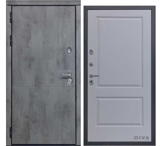 Дверь DIVA 48 (2050x860 мм; левая; бетон темный - Д7 Силк Маус) УТ-00075102
