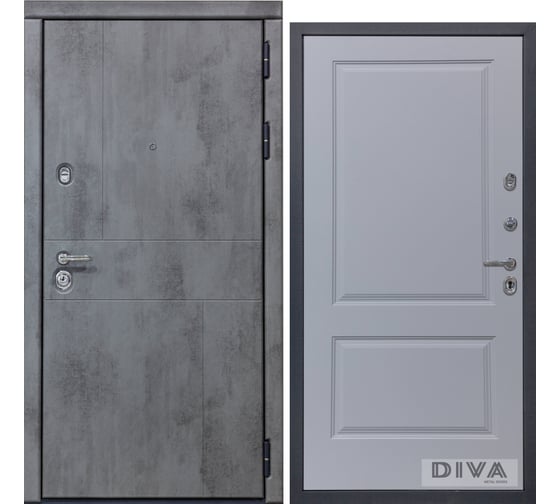 Дверь DIVA 48 (2050x860 мм; правая; бетон темный - Д7 Силк Маус) УТ-00073343