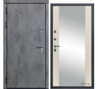 Дверь DIVA 48 (2050x860 мм; зеркало; левая; бетон темный - Д15 софт шампань) УТ-00074466