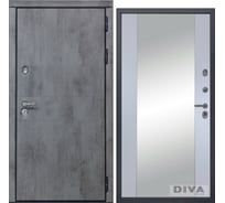 Дверь DIVA 48 (2050x860 мм; зеркало; правая; бетон темный - Д15 Силк Маус) УТ-00074064