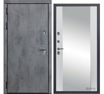 Дверь DIVA 48 (2050x860 мм; зеркало; левая; бетон темный - Д15 белый софт) УТ-00073487