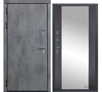 Дверь DIVA 48 (2050x960 мм; зеркало; левая; бетон темный - Д15 венге) УТ-00076395
