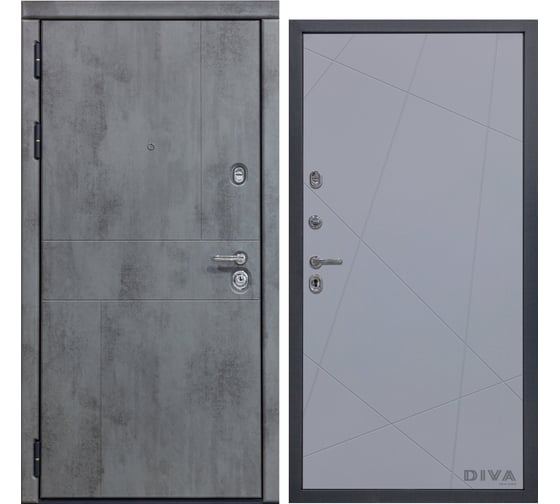 Дверь DIVA 48 (2050x960 мм; левая; бетон темный - Д11 Силк Маус) УТ-00073750 1