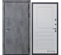 Дверь DIVA 48 (2050x860 мм; правая; бетон темный - Д13 Белый Софт) УТ-00072223