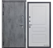 Дверь DIVA 48 (2050x960 мм; левая; бетон темный - Д13 белый софт) УТ-00071720