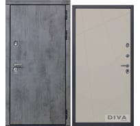 Дверь DIVA 48 (2050x860 мм; правая; бетон темный - Д11 Софт шампань) УТ-00072690