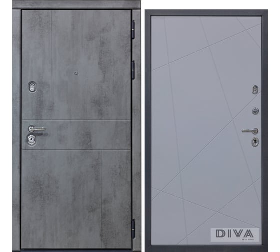 Дверь DIVA 48 (2050x960 мм; правая; бетон темный - Д11 Силк Маус) УТ-00072878