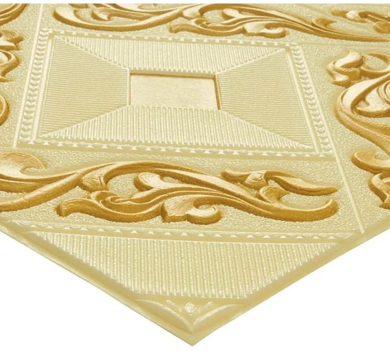 Мягкая самоклеящаяся 3D панель LAKO Барокко (золотистый; 70x70 см) LKD-1073