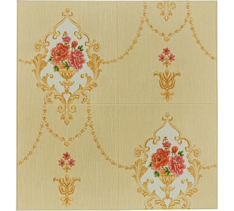 Мягкая самоклеящаяся 3D панель LAKO Барокко (комплект 5 шт.; бежевый 4; 70x70 см) LKD-5-1032