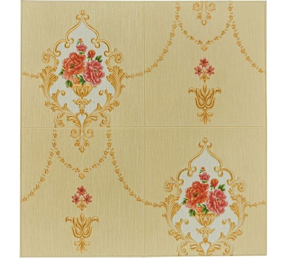 Мягкая самоклеящаяся 3D панель LAKO Барокко (бежевый 4; 70x70 см) LKD-1032 1
