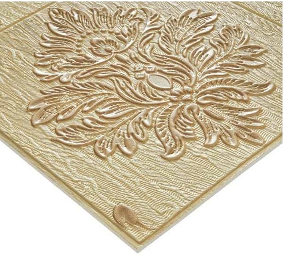 Мягкая самоклеящаяся 3D панель LAKO Барокко (бежевый 1; 70x70 см) LKD-1011