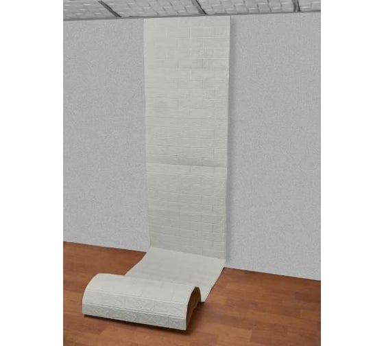 Мягкая самоклеящаяся 3D панель LAKO Кирпич (белый; рулон, 70x600 см) LKD-01-04-101-RU