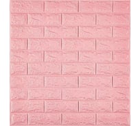 Мягкая самоклеящаяся 3D панель LAKO Кирпич (розовый; 70x77 см) LKD-01-04-04