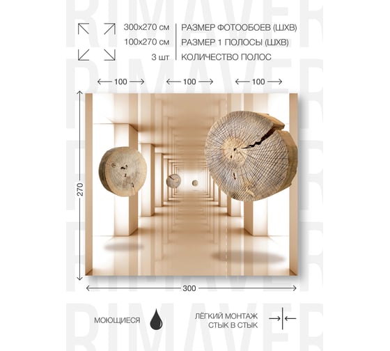 Флизелиновые фотообои PRIMAVERA 3D иллюстрация 3х2.7 м PV-1243-P3