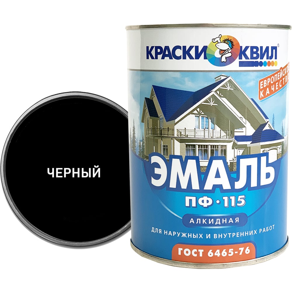Эмаль Краски квил ПФ-115 (черная; банка 1,9 кг) 4660000616401 ...