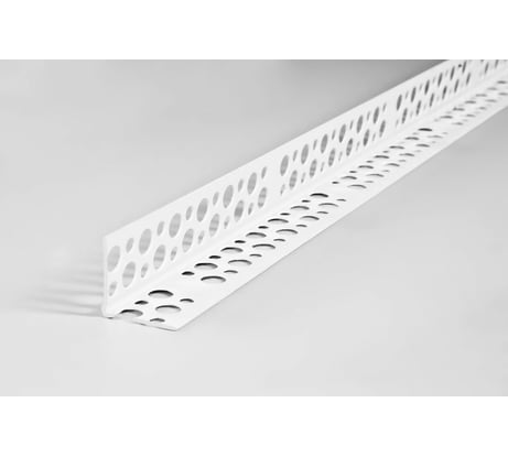 Перфорированный угол AGIS (штукатурный; ПВХ; 25x25x3000 мм; 10 шт.) 30.06.25.25.300