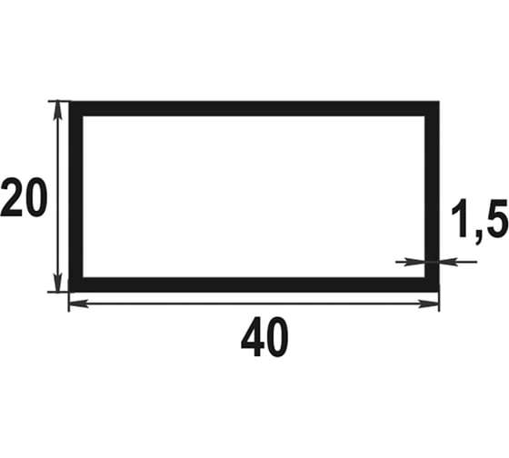 Труба прямоугольная из алюминия GRACE (гост; 40x20x1,5 мм; 2 м; без покрытия) УТ000038404