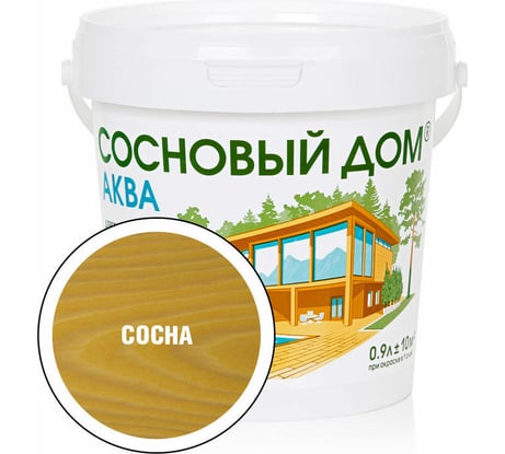 Акриловый декоративный антисептик для дерева ЗАО Декарт «Сосновый Дом» АКВА (сосна; 0.9 л) 28852