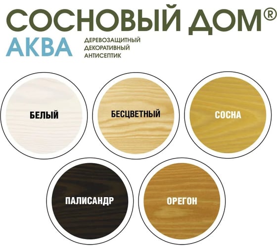 Акриловый декоративный антисептик для дерева ЗАО Декарт «Сосновый Дом» АКВА (белый; 2.5 л) 28841