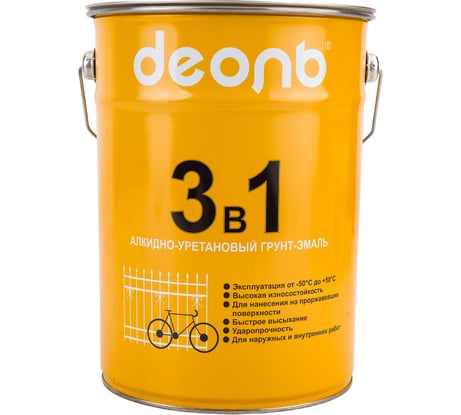 Грунт-эмаль по ржавчине 3 в 1 Деоль светло-серый, матовый, 5 кг 00031149