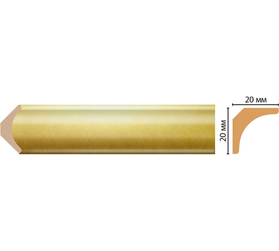Потолочный плинтус Decomaster D133-374ДМ 20x20x2400 мм D133-374 ДМ