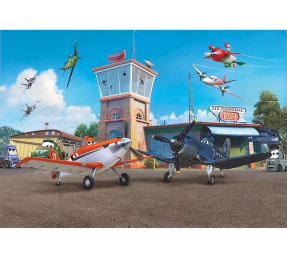 Фотообои бумажные Komar Disney "Самолеты. Аэропорт" 368x254 cм 8-469
