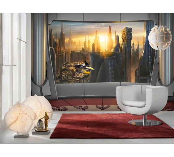 Фотообои Disney бумажные Komar "ЗВЕЗДНЫЕ ВОЙНЫ Корусант вид (просмотр)" 368x254 cм 8-483