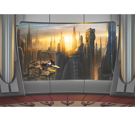 Фотообои Disney бумажные Komar "ЗВЕЗДНЫЕ ВОЙНЫ Корусант вид (просмотр)" 368x254 cм 8-483