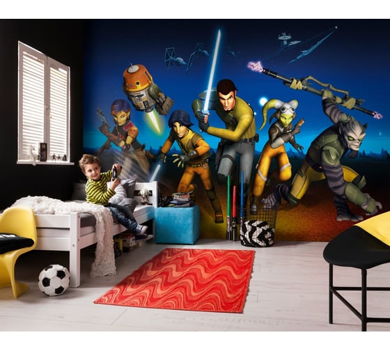 Фотообои бумажные Komar Disney "ЗВЕЗДНЫЕ ВОЙНЫ Повстанцы Бегут" 368x254 см 8-486