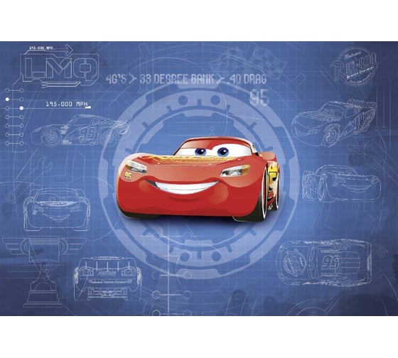 Фотообои бумажные Komar Disney "Тачки-3: чертежи" 368x254 см 8-488