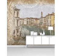 Фотообои ООО Первое ателье "Старинная фреска в рамке с видом на канал в Венеции", 300x205 см pw28512-3
