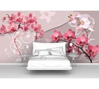 Фотообои ООО Первое ателье 3d абстракции цветы "Веточки орхидей с абстрактными узорами", 300x160 см pw94038-3